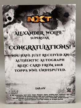Alexander Wolfe Green Patch Auto 34/50 - 2018 Topps Undisputed WWE