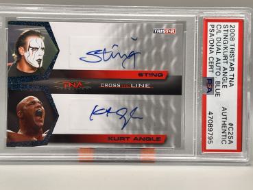 Sting / Kurt Angle C/L Dual Auto Blue 02/05 - 2008 Tristar TNA - Im Kundenauftrag