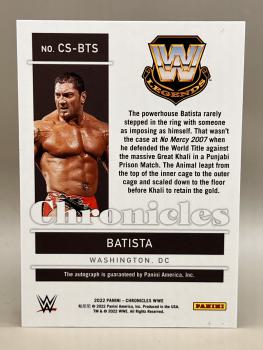 Batista Chronicles Signatures - 2022 Panini Chronicles WWE