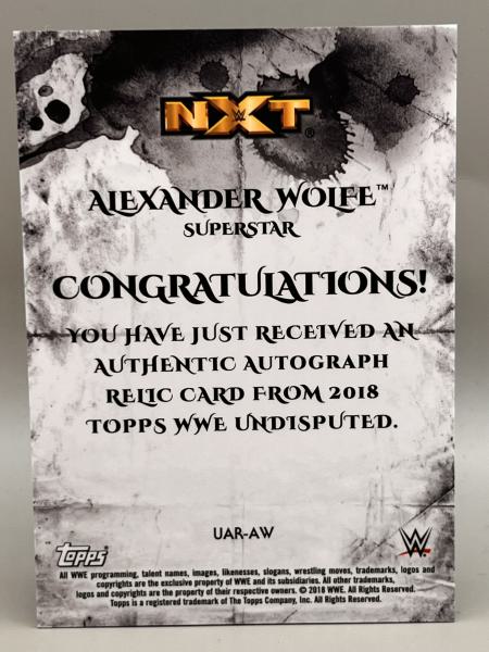 Alexander Wolfe Green Patch Auto 34/50 - 2018 Topps Undisputed WWE