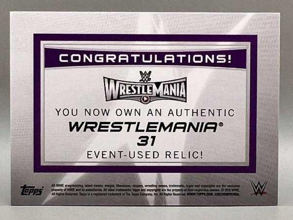 Undertaker Wrestlemania 31 Mat Relic - 2015 Topps Road to Wrestlemania WWE