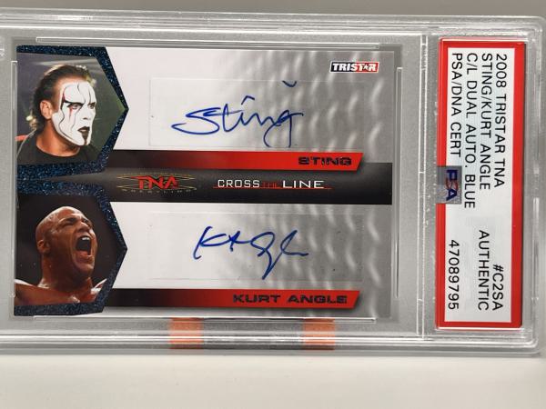Sting / Kurt Angle C/L Dual Auto Blue 02/05 - 2008 Tristar TNA - Im Kundenauftrag