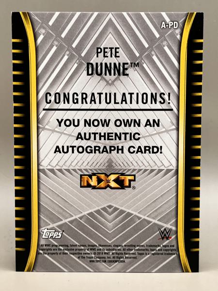 Pete Dunne NXT Autographs - 2018 Topps NXT WWE
