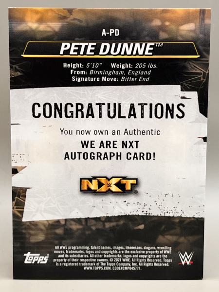 Pete Dunne Autograph 09/50 - 2021 Topps NXT WWE
