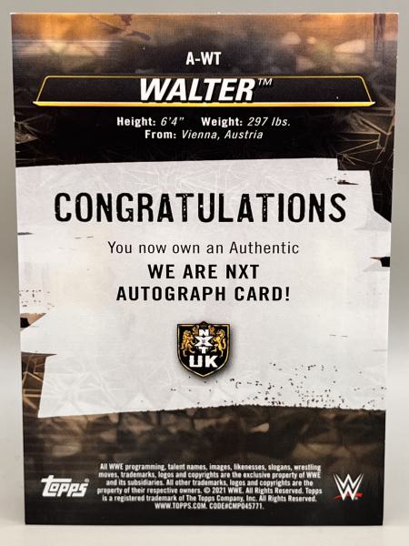 Walter NXT UK Autograph 169/250 - 2021 Topps NXT WWE