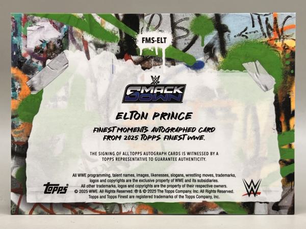 Elton Prince Finest Moments Signatures Red/Black Vapor Refractor 05/11 - 2025 Topps Finest WWE