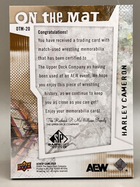 Harley Cameron On the Mat 20/50 - 2025 Upper Deck SP Game Used AEW