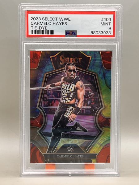 Carmelo Hayes Premier Level Tie-Dye 20/25 PSA-9 - 2023 Panini Select WWE