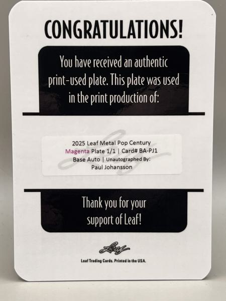 Paul Johansson Printing Plate Magenta 1/1 - 2025 LEAF Metal Pop Century